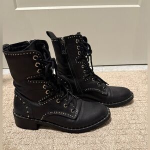 Zara Black Studded Combat Boots